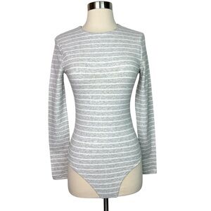 Abercrombie & Fitch Gray Striped Bodysuit, Small